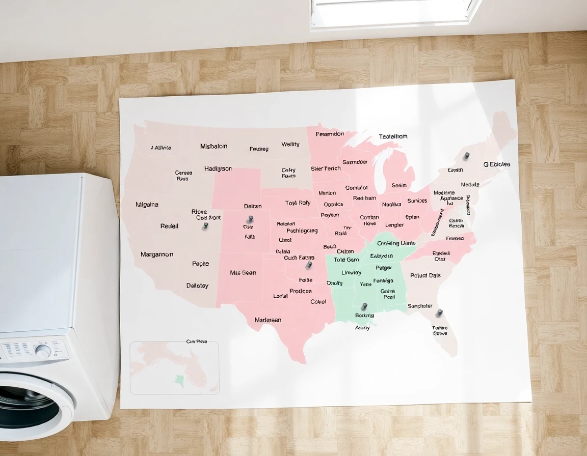 Appliance Service Areas Map